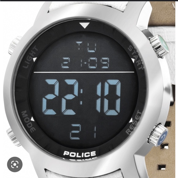 Police Men's Cyber Digital Chronograph Day-Date White Silicone Watch - Picture 2 of 8